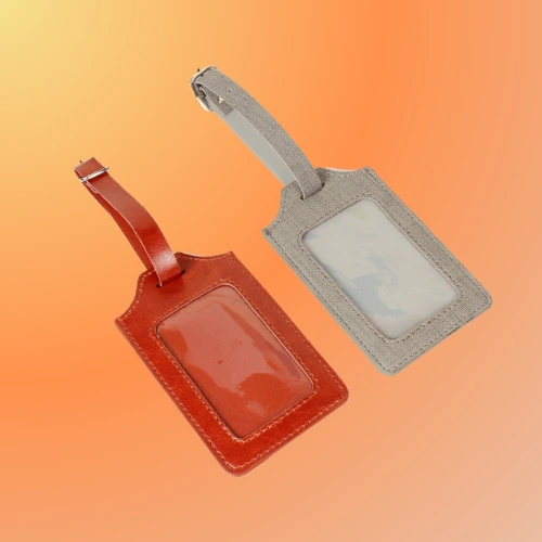 12 Premium PU Leather Luggage Tag Holder - Image 1