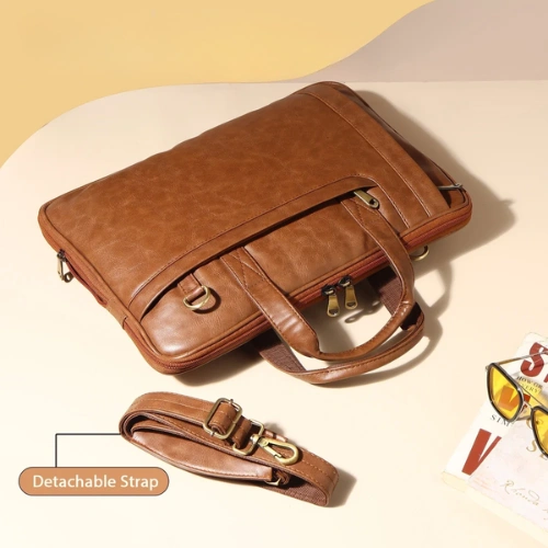 9 Personalised Premium Leather Executive Laptop Bag - Image 1