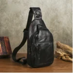 Premium Vertical Leatherette Chest Sling Bag