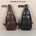 Premium Vertical Leatherette Chest Sling Bag - Image 3