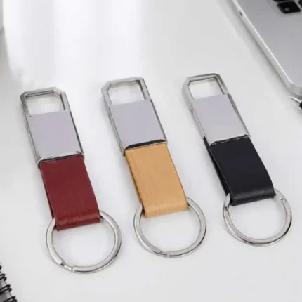 Angular Top Leatherette Keychain