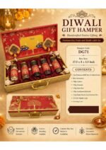 Handcrafted Premium Diwali Hamper In MDF Wooden Suitcase With Lots Of Wishes Included With Premium SHUBH LAABH Hanging Decorated With Love And Delicious Flavoured Dry Fruits
